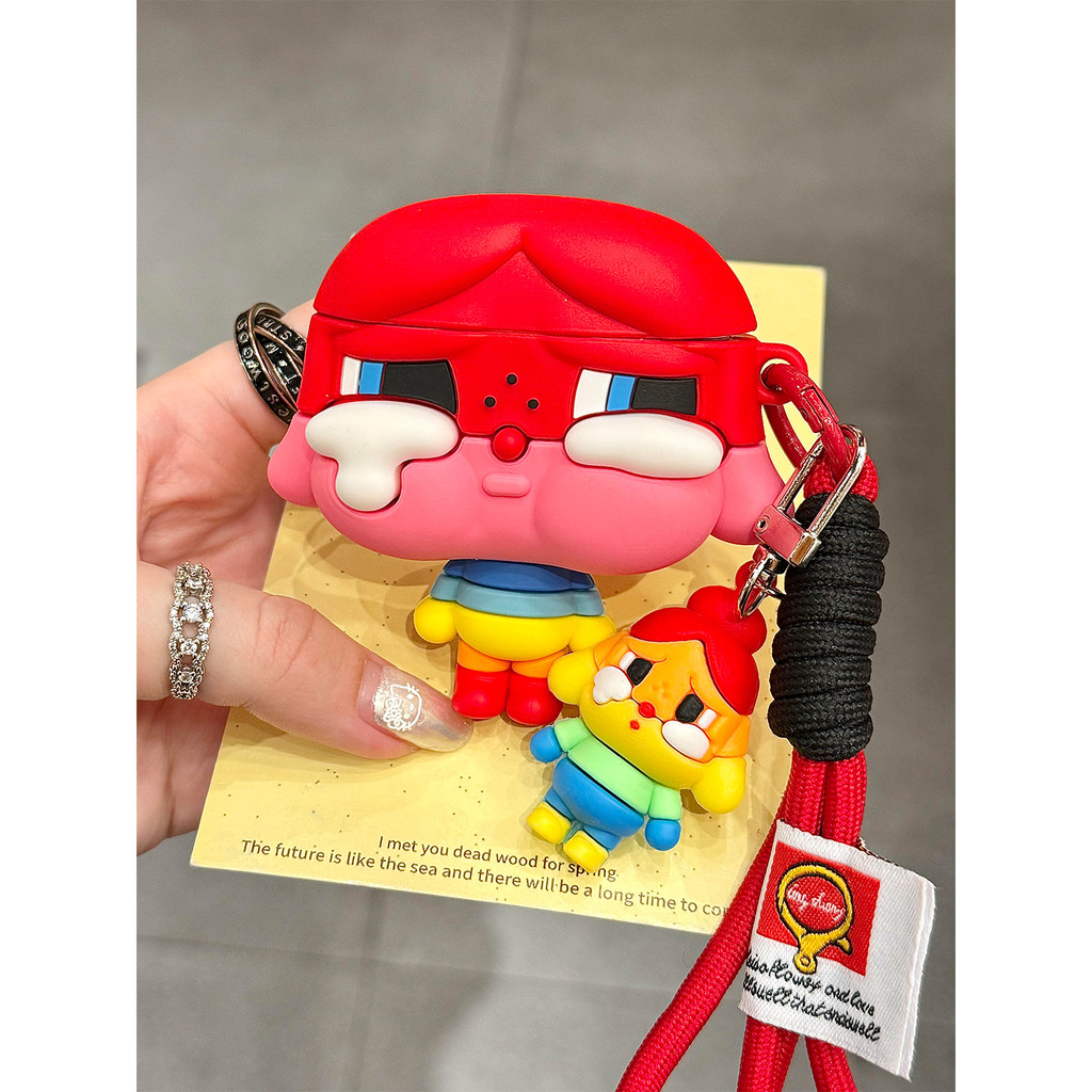 สุนัขร้องไห้สายรุ้งสไตล์ไทยสําหรับ AirPods4 เคสหูฟัง AirPods pro2 ไร้สายบลูทูธนุ่ม 1/2 ซิลิโคน AirPods3 ฝาครอบป้องกันการตก Pro2
