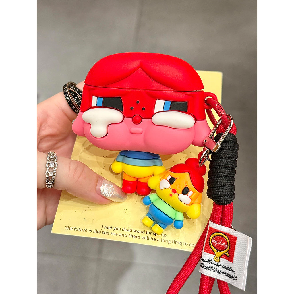 สุนัขร้องไห้สายรุ้งสไตล์ไทยสําหรับ AirPods4 เคสหูฟัง AirPods pro2 ไร้สายบลูทูธนุ่ม 1/2 ซิลิโคน AirPods3 ฝาครอบป้องกันการตก Pro2