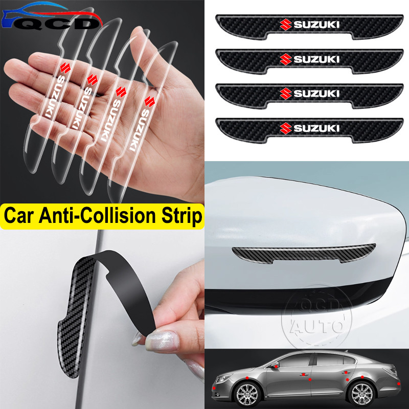 Suzuki รถประตูป้องกันการชนกันแถบยามขอบป้องกันโปร่งใส/คาร์บอนไฟเบอร์สติกเกอร์ สําหรับ Swift Jimny Ertiga Vitara Celerio XL7 Ciaz