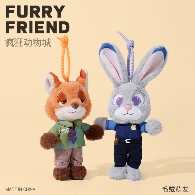 ของแท้ Disney Crazy Animal City Judy ตุ๊กตากระต่ายจี้ตุ๊กตาน่ารัก Nick Fox ตุ๊กตาของเล่น