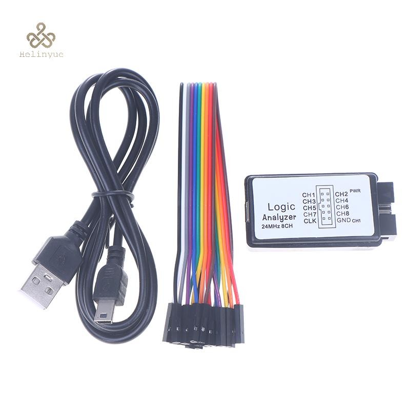 HELINYUE Logic Analyzer 24MHz USB Logic Analyzer ชุดอุปกรณ์ Mini Digital Pocket ขนาด 8 ช่องหน่วยความ