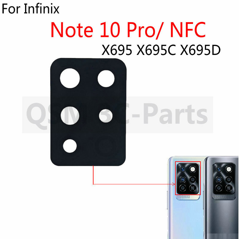 ฝาครอบเลนส์กล้องด้านหลังสําหรับ Infinix หมายเหตุ 10 Pro NFC X695 X695C X695D เปลี่ยนสติกเกอร์กาว