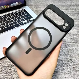 Matte Translucent สําหรับเคสแม่เหล็กสําหรับ Google Pixel 10 9 ProXL 8 7 6 Pro 9A 8A 7A 6A เคสกันกระแทก