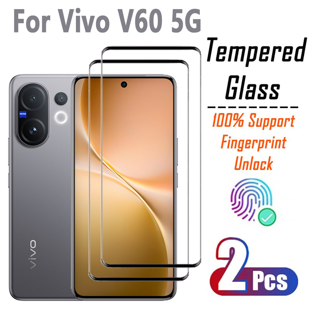 2 ชิ้น Vivo V60 5G ป้องกันหน้าจอสําหรับ Vivo V60 V50 V40 Lite 4G 5G V30 V29 V27 X200 Pro mini X200 FE Clear View กระจกนิรภัย HD ฟิล์มป้องกันกระจก 9H ความแข็งโปร่งใสทั้งหมด Anti Scratch