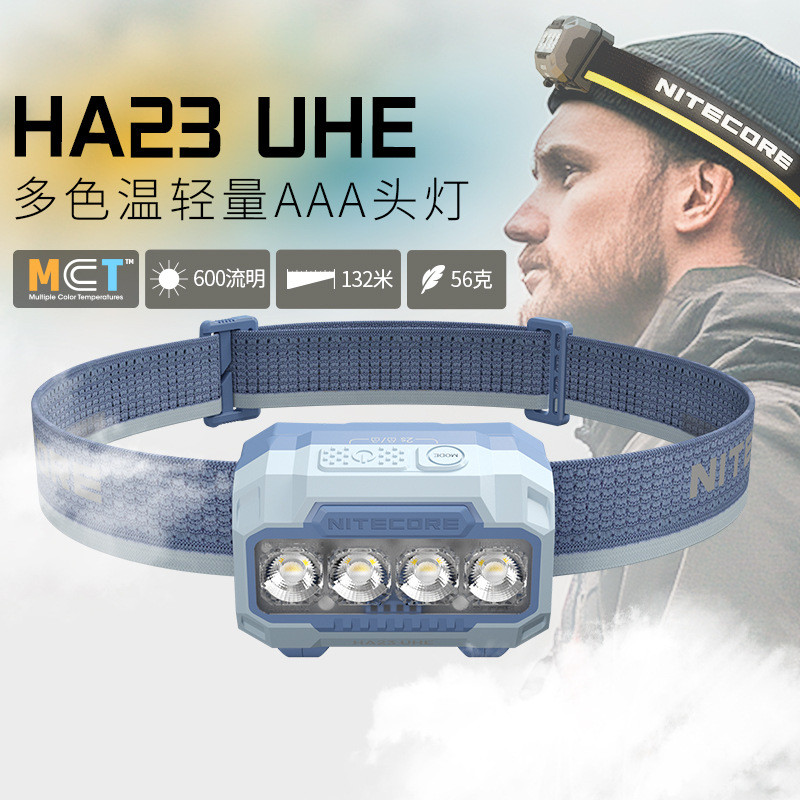 ไฟหน้า NITECORE HA23 UHE ส่องสว่างหลากหลายสี เหมาะสำหรับการแคมปิ้ง ขึ้นเขา วิ่งในยามค่ำคืน และกิจกรร