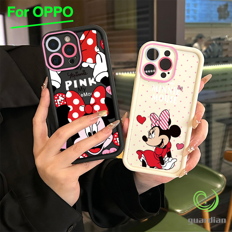 สำหรับ เคสโทรศัพท์ OPPO กรอบเลนส์สีชมพู มินนี่ A3 A3X A60 5G A9 A18 A38 A15 A15s A60 A35 A17 A17K A79 5G OPPOA57 4