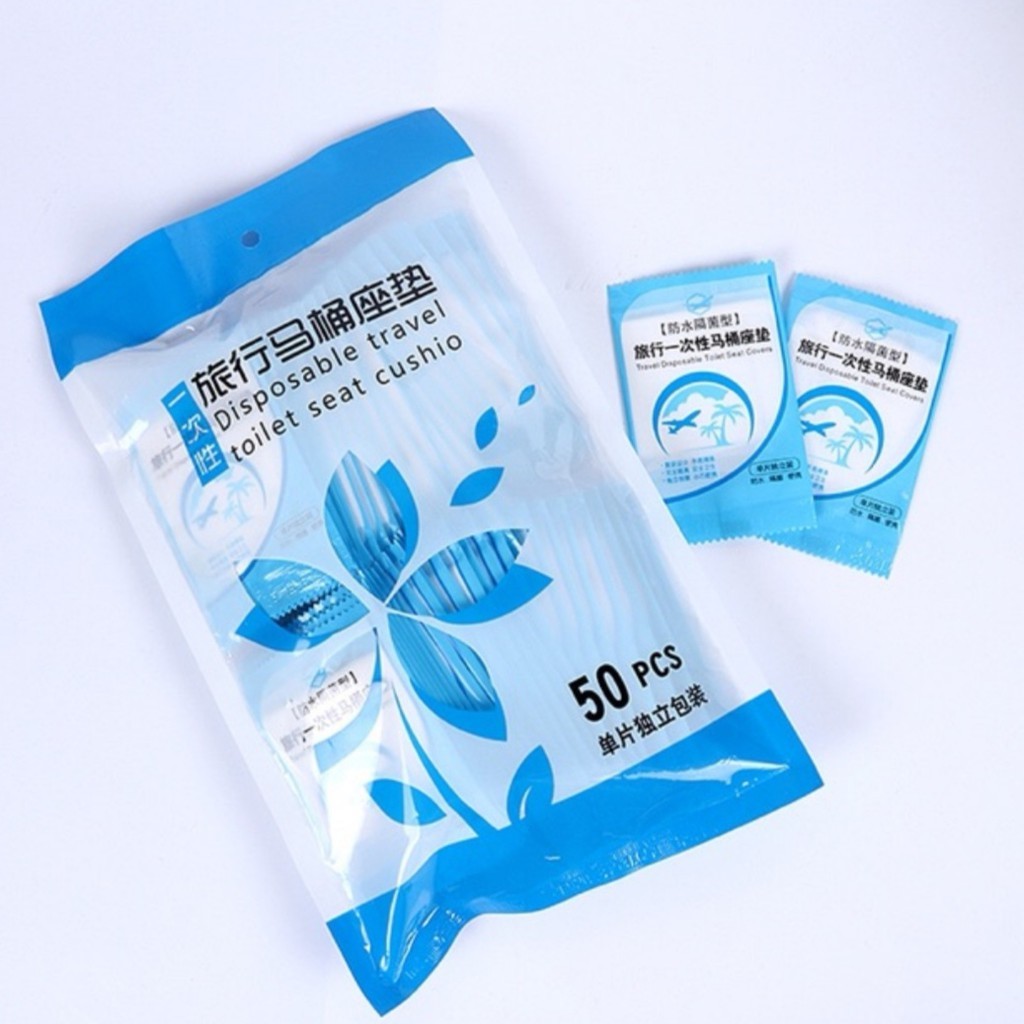 [1Bag=50pc] TOILET SEAT COVER Travel Disposable ครั้งเดียวใช้ hygeine PE พลาสติกกันน้ํา