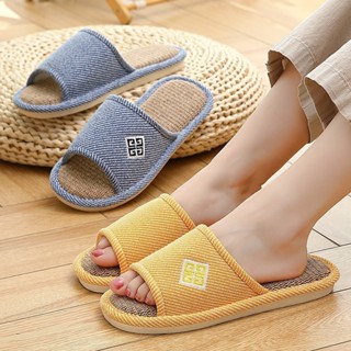 【พร้อมส่ง】รองเท้าแตะ รองเท้าแตะผ้าลินิน ป้องกันการลื่นไถล ระ…