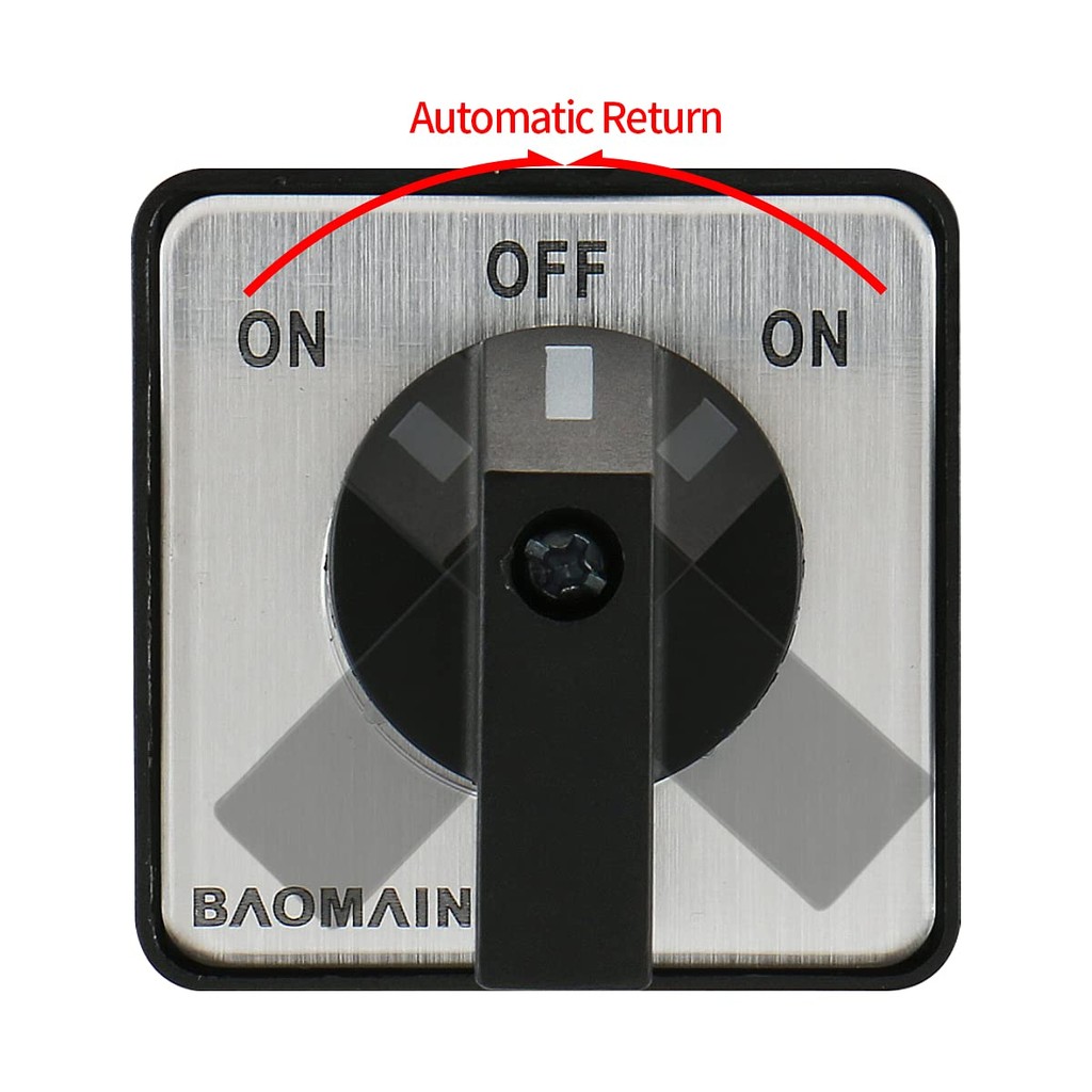 Baomain 660V 25A 2-Pole 3-Position Momentary 8 Terminals Changeover Control Rotary Cam Switch SZW26-