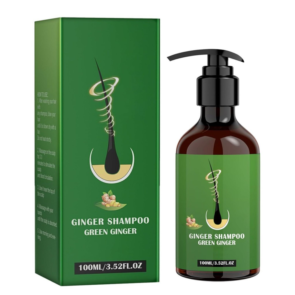 Hair Regrowth Ginger Anti-Hair Loss Serum Essence Tube พร้อมแอพพลิเคชันง่าย Scalp Message Roller หรื