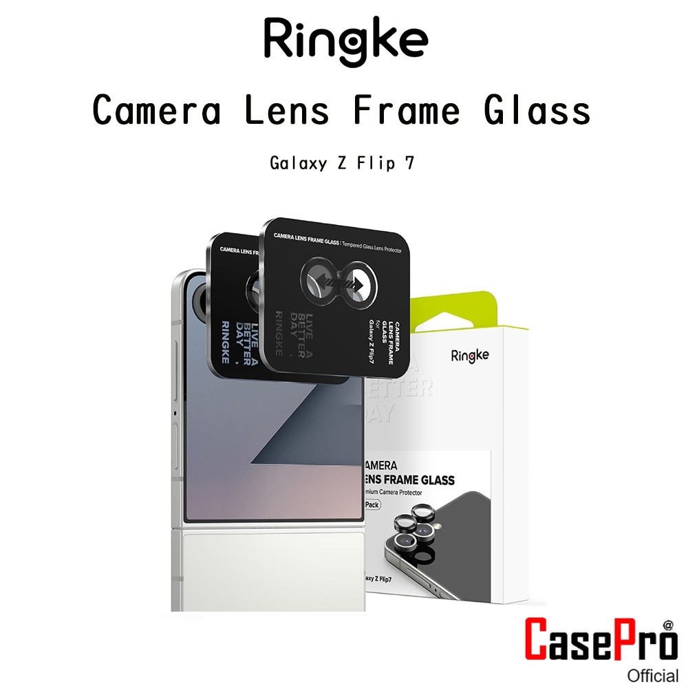 RINGKE Camera Lens Frame Glass กระจกกันรอยเลนส์กล้องเกรดพรีเมี่ยมจากเกาหลี สำหรับ Galaxy Z Flip 7 x2