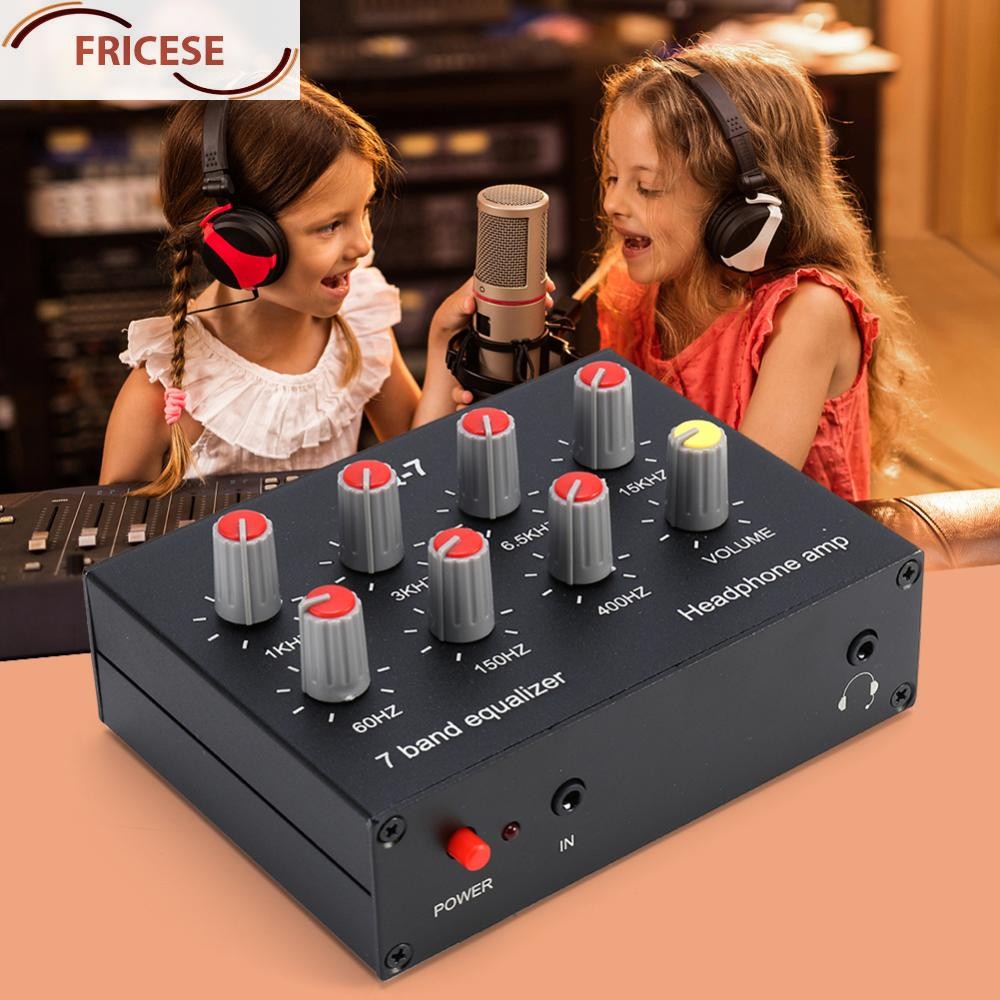 7 Band Sound Equalizer เอาต์พุต RCA Dual Channel Sound Equalizer เครื่องขยายเสียงอลูมิเนียม 12dB Hig