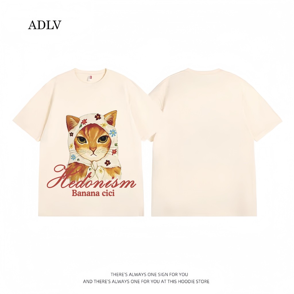 AD8830 เสื้อยืดลายแมว เสื้อใจ ผ้านุ่ม ใส่สบาย เกลี้ยงเกลา ส่งจากBKK24ชม.