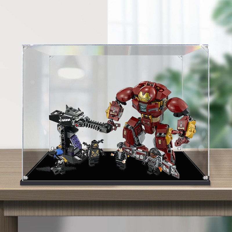 [กล่องแสดงโปร่งใส] กล่องแสดงอะคริลิคโปร่งใสเหมาะสําหรับ LEGO รูป LEGO Iron Man Anti-Hulk 76104 รูปกล