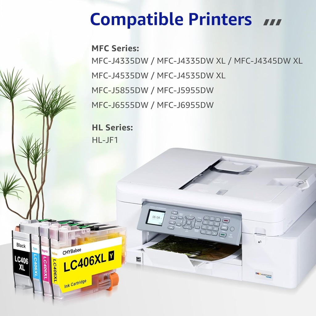 CMYBabee ใช้งานร่วมกับ LC406XL ตลับหมึกสําหรับ Brother เครื่องพิมพ์สําหรับ Brother LC406 LC406XL ตลั