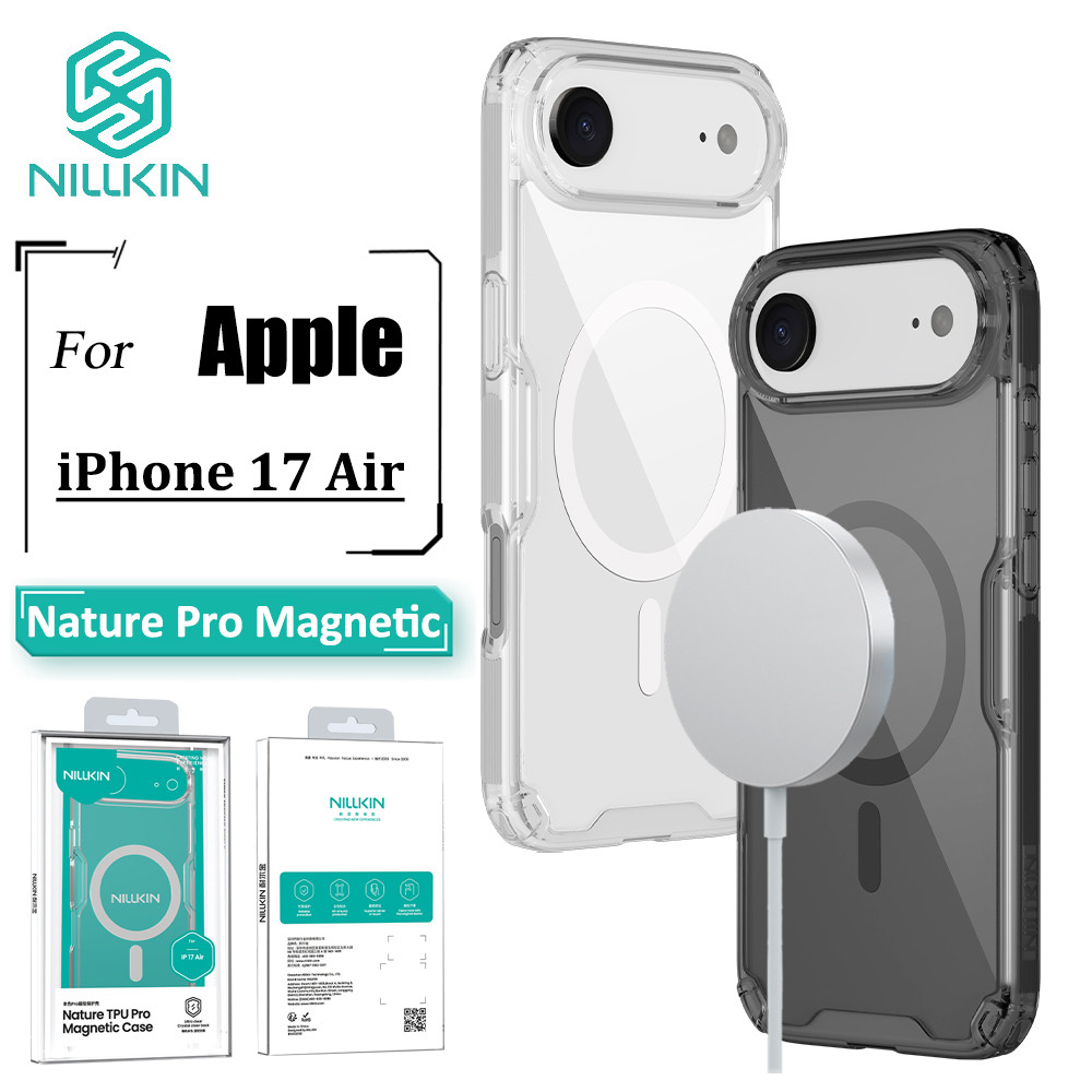 Nillkin Nature Pro เคสแม่เหล็กสําหรับ iPhone 17 Air Case Ultra Thin Luxury Soft TPU ถุงลมนิรภัยโปร่งใสกันกระแทกฝาหลัง