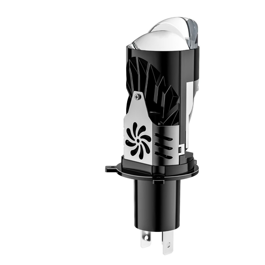 A6 In-Line H4 เลนส์ LED ไฟหน้าตาปีศาจ High-Power Double Fisheye รถจักรยานยนต์รถ LED ไฟหน้า