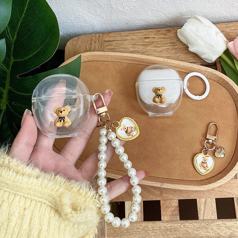 สําหรับ QCY T18 กรณีน่ารักหมี Pearl จี้หูฟังสําหรับ qcyt18 ซิลิโคนใสได้ยินอุปกรณ์เสริม fundas