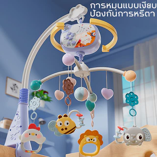 Oldlaiben โมบายติดเตียงเด็ก หมุนได้ 360° มีเสียงเพลงและไฟนอน มาพร้อมจี้ไก่ดังและจี้ปู ของเล่นเสริมพัฒนาการ