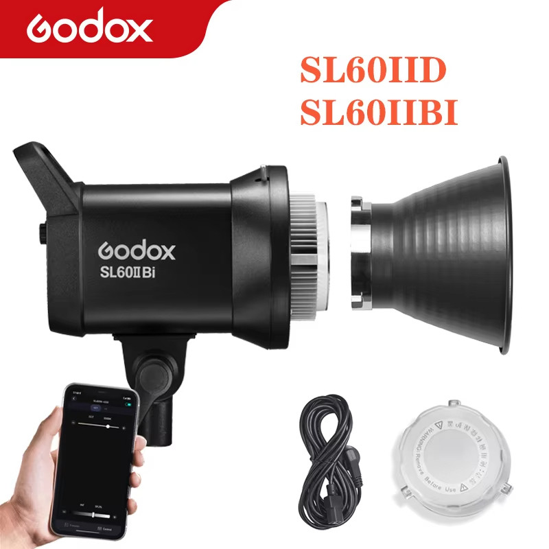 Godox SL60IID SL60II D SL60IIBi SL60II Bi COB LED Video Light 2.4G บลูทูธควบคุมแสงต่อเนื่อง SL60W อั