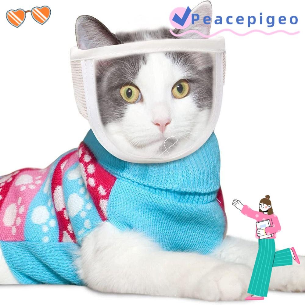 PEACEPIGEO ตะกร้อลูกแมว ปรับเคี้ยวความปลอดภัย Anti Bite Mouth Guard