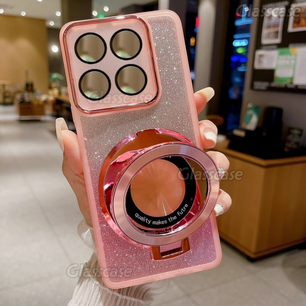 สําหรับXiaomi 15 T Pro 15T 15TPro 15Pro 15Ultra Xiaomi15T Pro 15TProผู้ถือแหวนเคสซิลิโคนSoft Glitter Bling ShockProofเคสโทรศัพท์เลนส์ป้องกันปลอกกลับCove