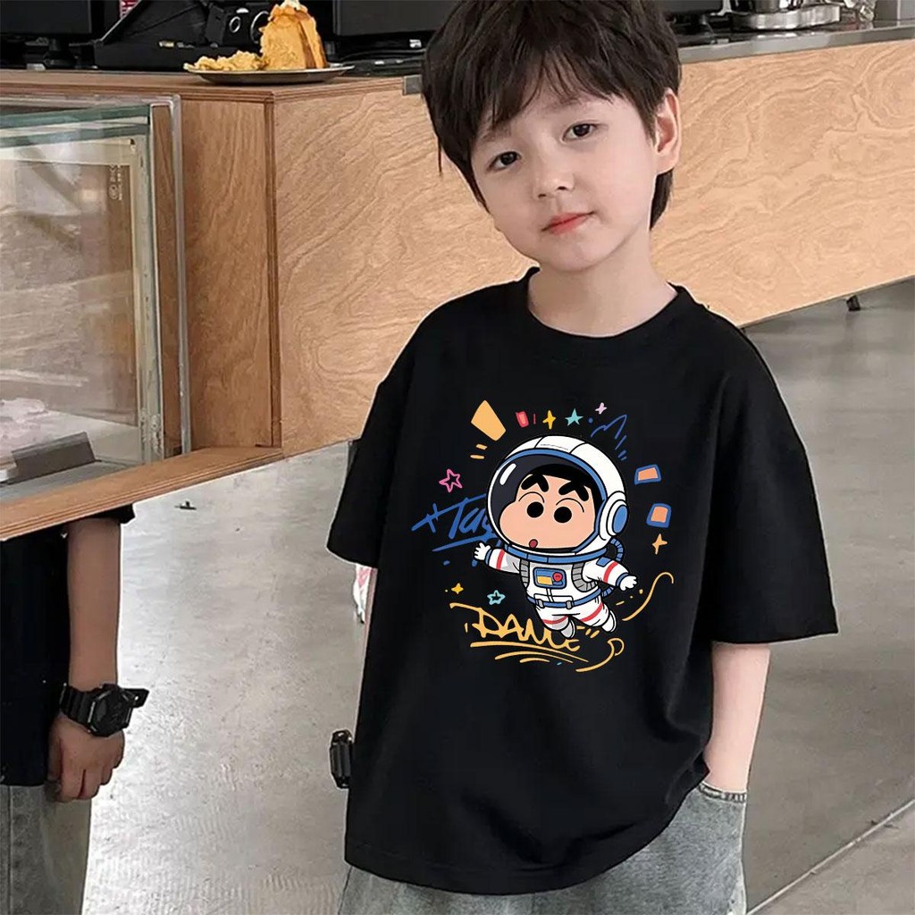 (จัดส่งตลอด 24 ชั่วโมง)พร้อมส่ง  เสื้อยืดแขนสั้นเด็ก เสื้อยืด cotton 100 คอกลม ลายการ์ตูนน่ารัก แขนสั้นพิมพ์ลาย J457