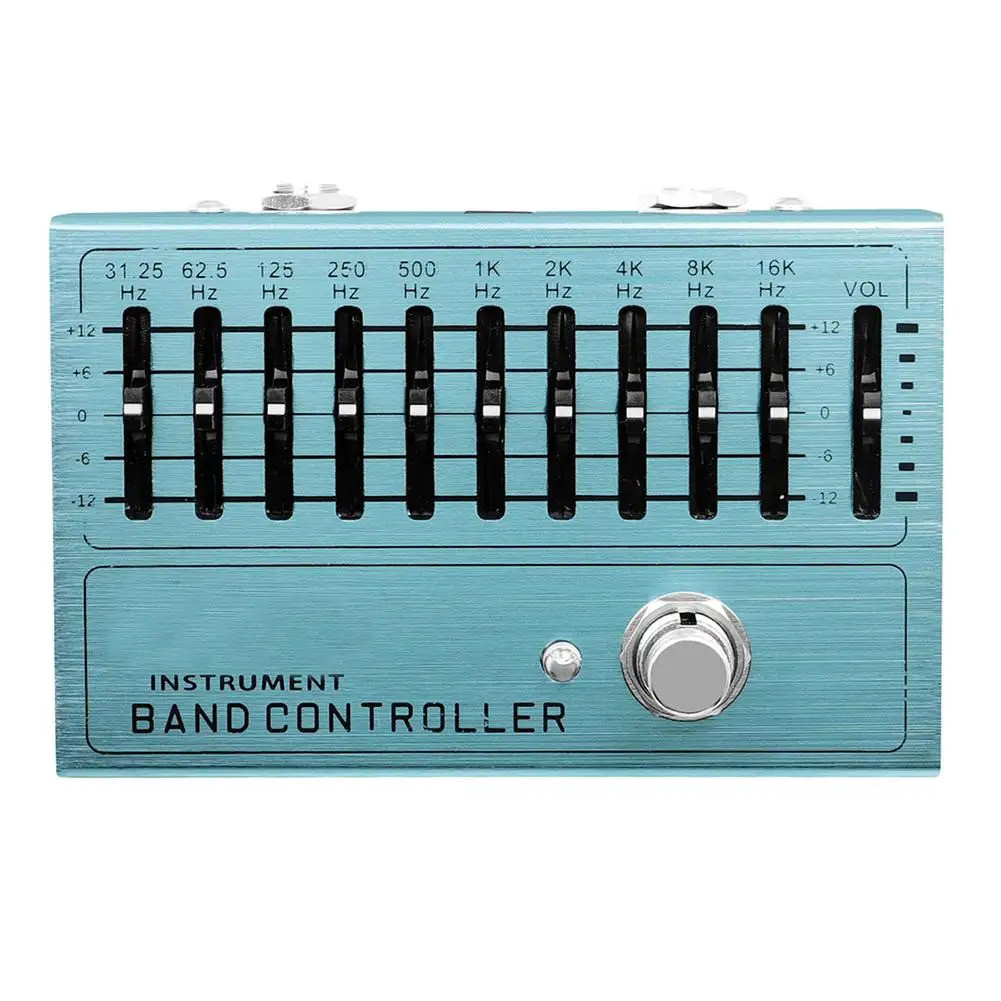 YOUZI สําหรับ GUITAR Controller Equalizer 10 Band Eq Pedal อิสระเอาต์พุตปรับระดับเสียง Single-block 