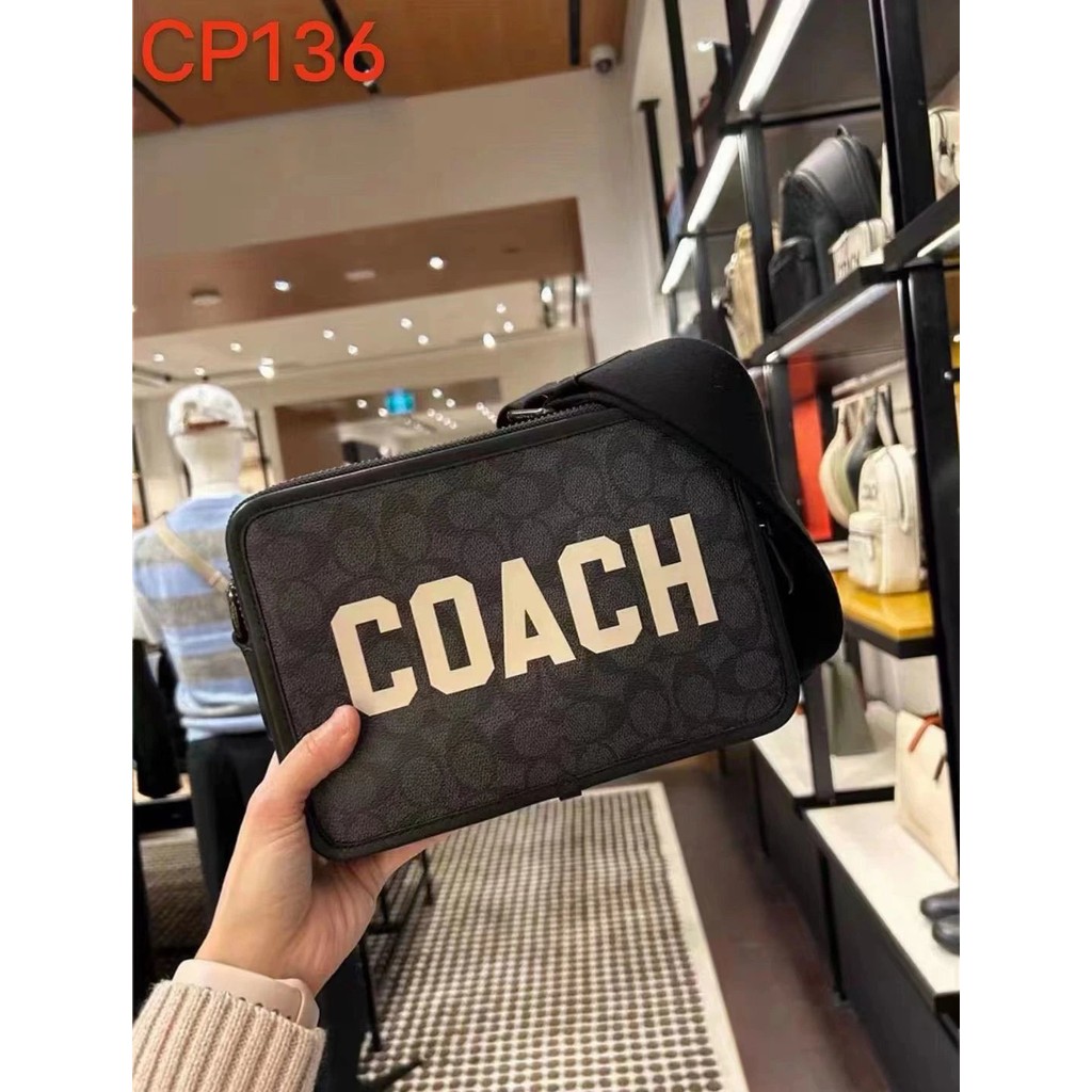 Coach Mens Camera Bag Cowhide Zipper Mens Box Messenger Bag L4E8