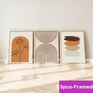 กรอบโปสเตอร์ 3 ชิ้น สไตล์โบโฮและนอร์ดิก พร้อมภาพอาทิตย์ขึ้นแ…