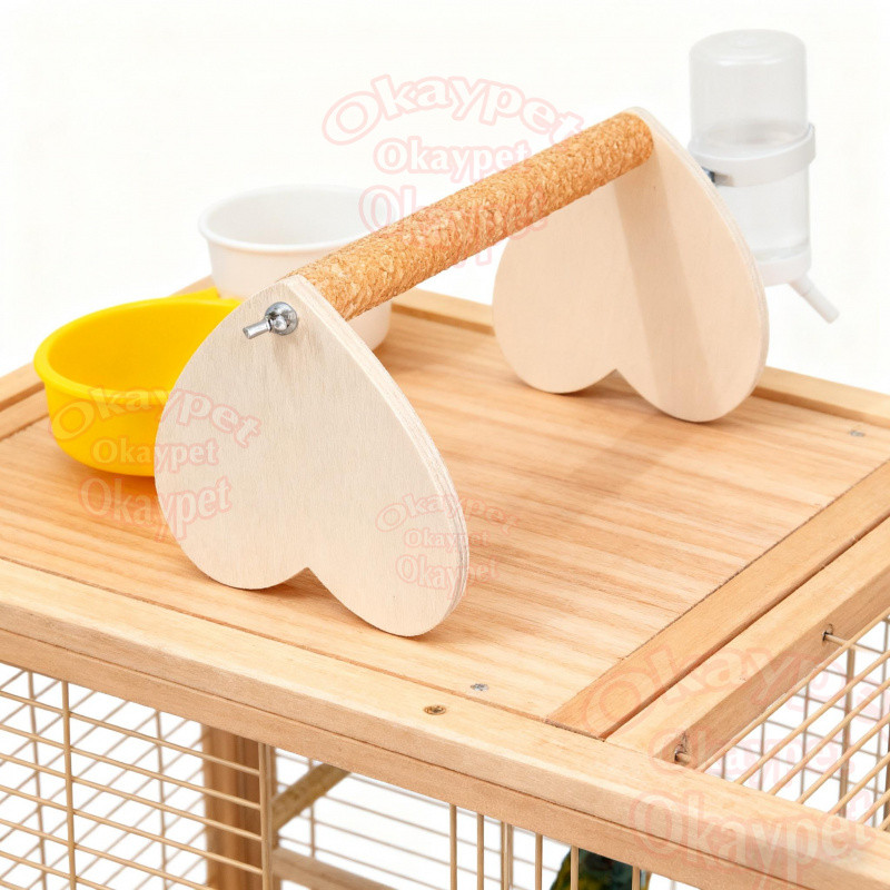 ของเล่นนก คอนยืนนกแก้ว คอนไม้ คอนลับเล็บ คอนสามเหลี่ยม สำหรับนกแก้ว คอนยืนไม้ คอนนก นกหงส์หยก - รูปที่ 5