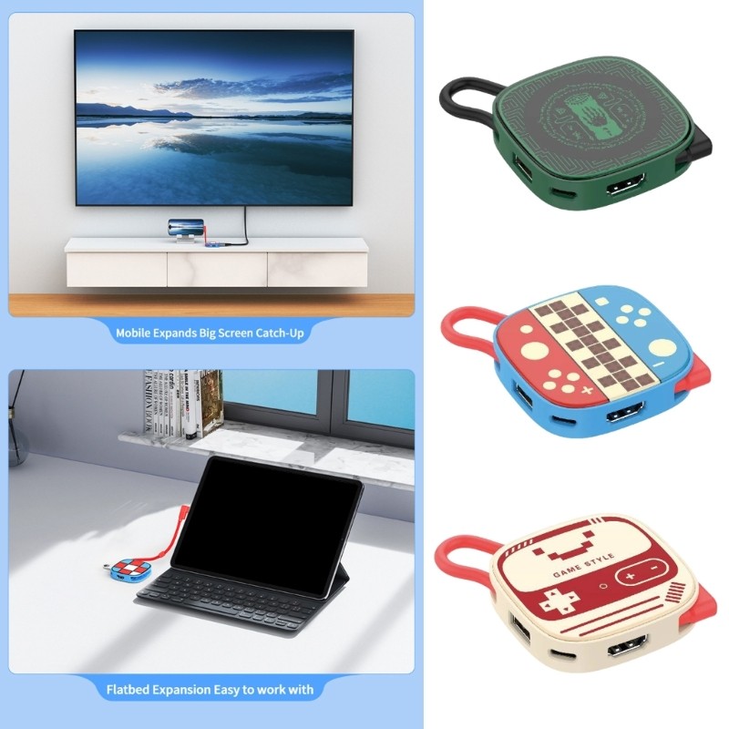 Amon 3 in 1 แท่นขยาย Video TV Connector สําหรับ NS 2 4k 60Hz USB3 0 PD100W ฟังก์ชั่นชาร์จเร็ว