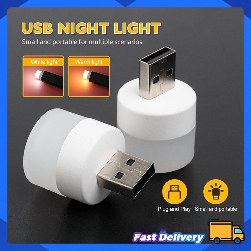 หลอดไฟ LED ขนาดเล็ก USB Cool White/Warm Night ไฟ LED แบบพกพา USB ชาร์จขนาดเล็ก Home Room ข้างเตียง USB โคมไฟขนาดเล็ก Lampu