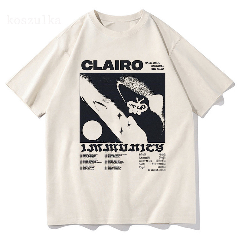 COD Clairo Merch Charm Bunny T-shirt สำหรับผู้ชายและผู้หญิงในฤดูร้อน