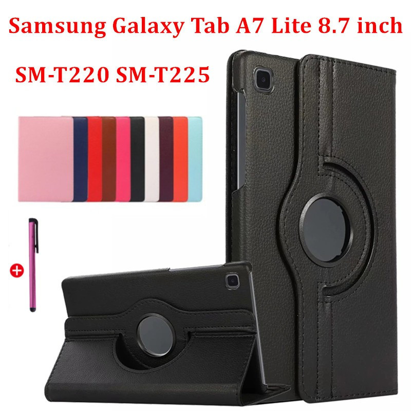 360 หมุนสําหรับ Samsung Galaxy Tab A 10.1 T510 T515 A7 10.4 T500 T505 A7 Lite T220 T225 8.7 "ขาตั้งหนัง PU ฝาครอบป้องกัน Funda