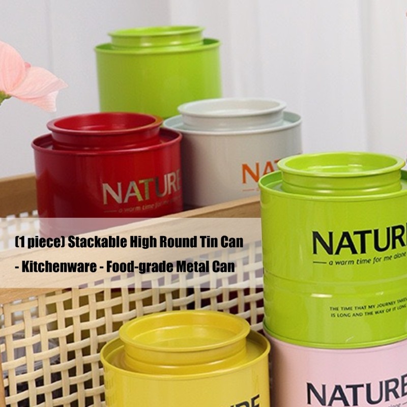 Yao รอบ Stackable Teas Tin สนิมฝาปิดแห้งเมล็ดกาแฟ Spices Organizer