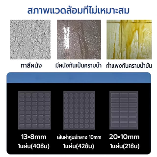 กาวสองหน้า สติกเกอร์ใส รอบ/สแควร์ ติดโมเดล ลอกออกได้ ไม่เป็นคราบ ติดแน่น กาวใส