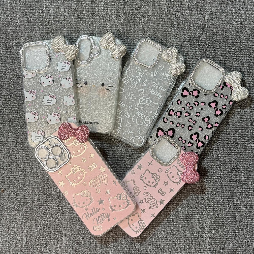 เคสโทรศัพท์ KT Cat, การออกแบบ Moth Diamond 3D Shiny, เข้ากันได้กับ Apple 16 สไตล์ใหม่, iPhone14/13/1