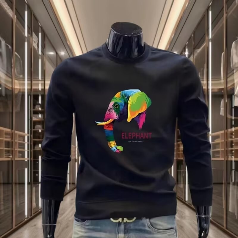 แฟชั่น 23 ins ที่ไม่ซ้ํากันรอบคอ Casual COD Niche 2025 ผู้ชาย High Street พิมพ์เสื้อกันหนาวใหม่ Stre