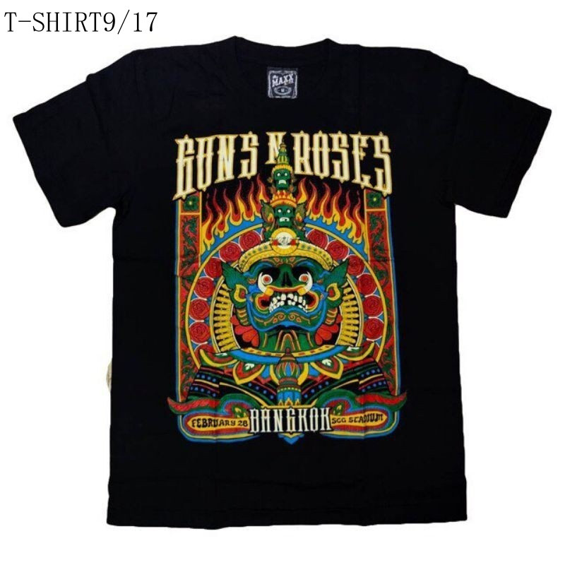 เสื้อยืดวงร็อค Gun and Rose Band ผ้าฝ้ายแท้ ไซส์ S-4XL