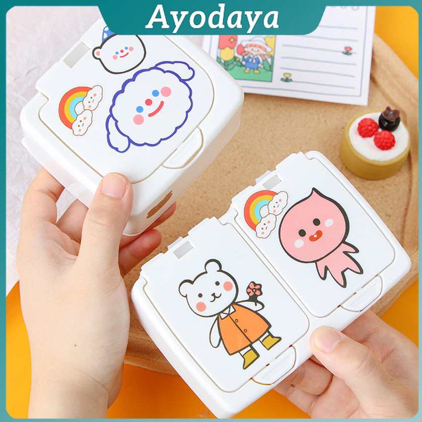 Ayo มินิ พลาสติก กล่องเก็บของ กล่องทิชชู่ ฝาปิดแบบกดเปิด กล่องเก็บของ storage box