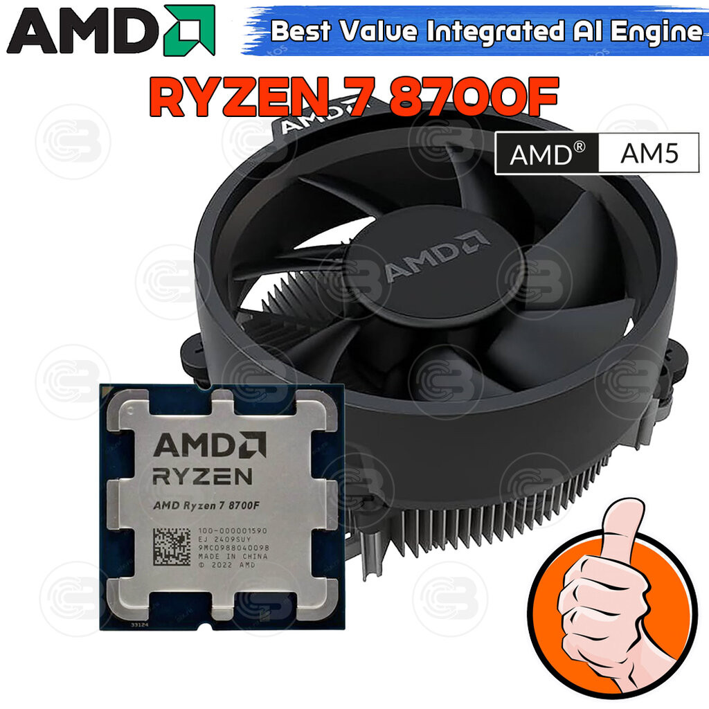 [CoolBlasterThai] CPU AMD RYZEN 7 8700F 8 CORE/16 THREAD MPK-NO BOX (SOCKET AM5) 3-Y Warranty