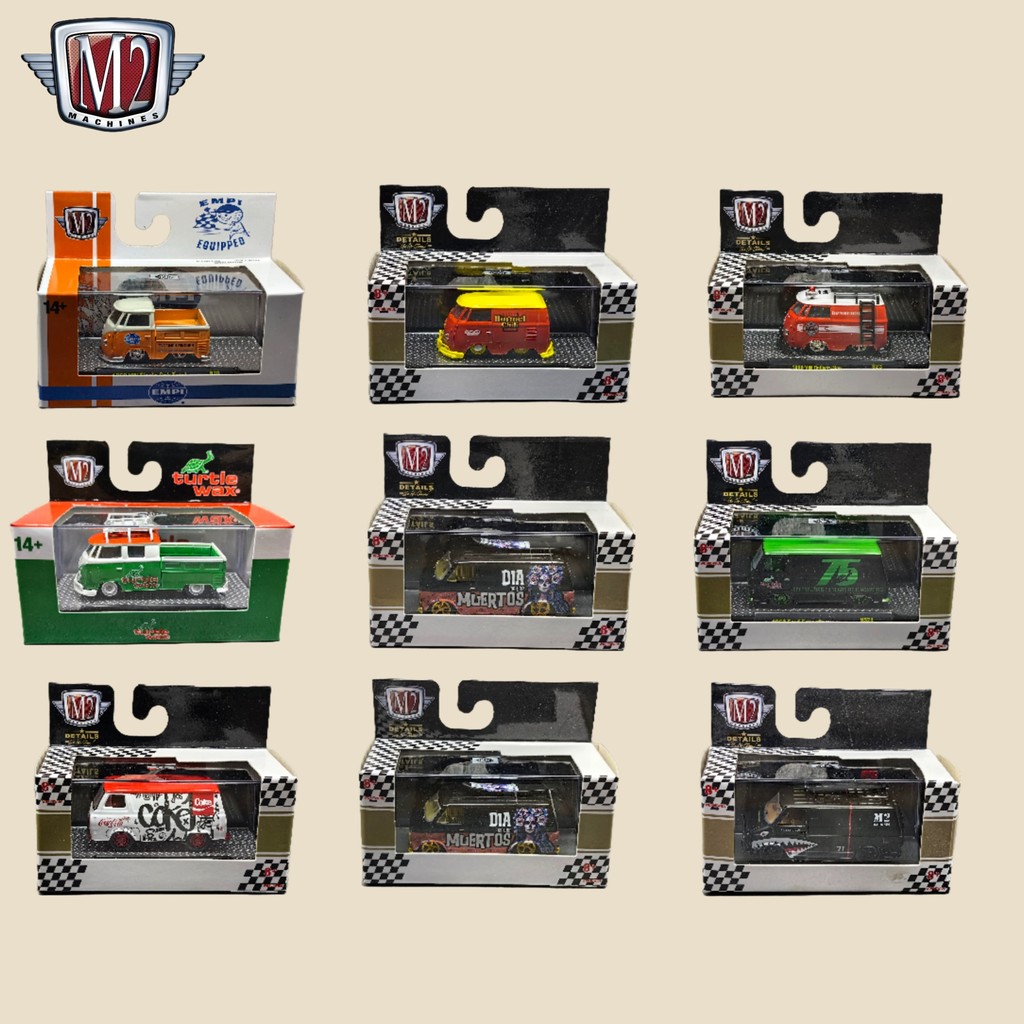 M2 Machines 1:64 ชุดรถตู้Diecast – Volkswagen, Chevrolet, Ford Special Edition สําหรับนักสะสม