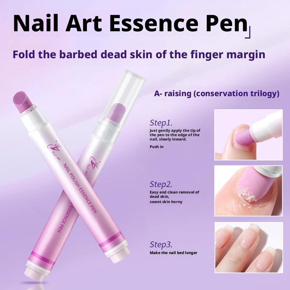 3-in-1 Nail Art Essence ปากกา Finger Edge Scrub Stick Moisturizing Surface Dead Protector Edge K9h1