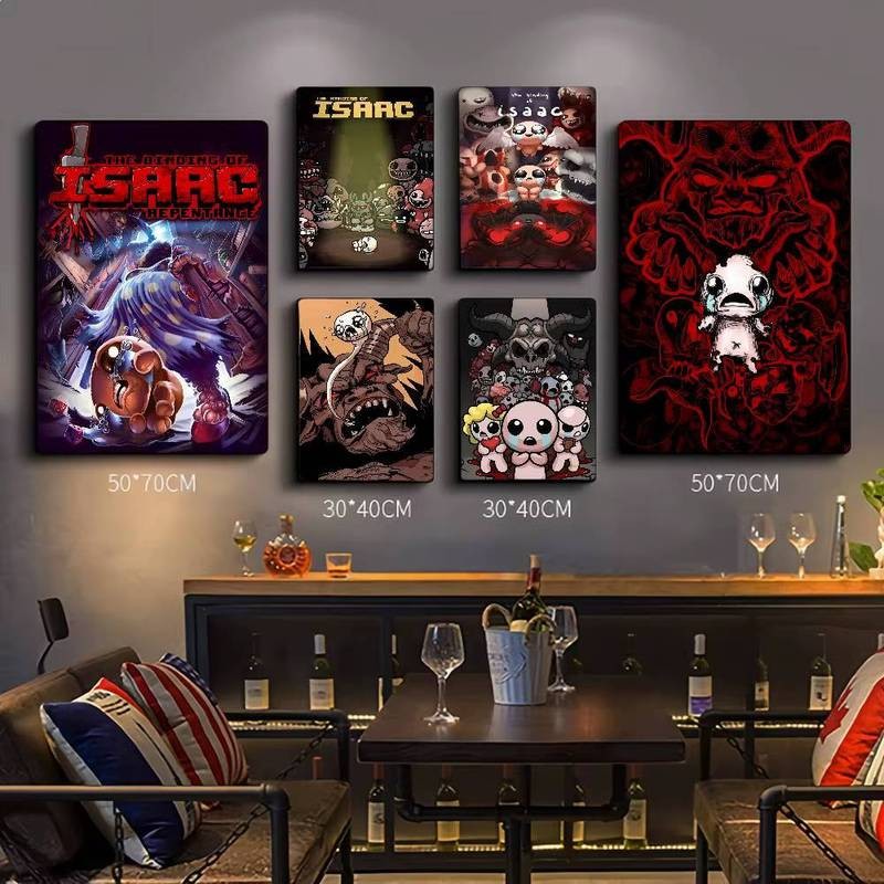 โปสเตอร์คลาสสิกของ The Binding of Isaac พิมพ์บนผ้าใบ เหมาะสำหรับตกแต่งผนัง