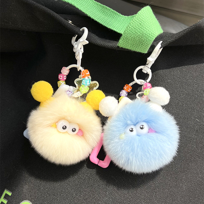 พวงกุญแจห้อยกระเป๋า จี้ตุ๊กตาขนมิ้งฟูปุย สุดน่ารัก พร้อมส่พวงกุญแจคู่รัก, แฟชั่น Diy  , กระเป๋าอุปกรณ์เสริมคนรัก Kawaii - รูปที่ 3