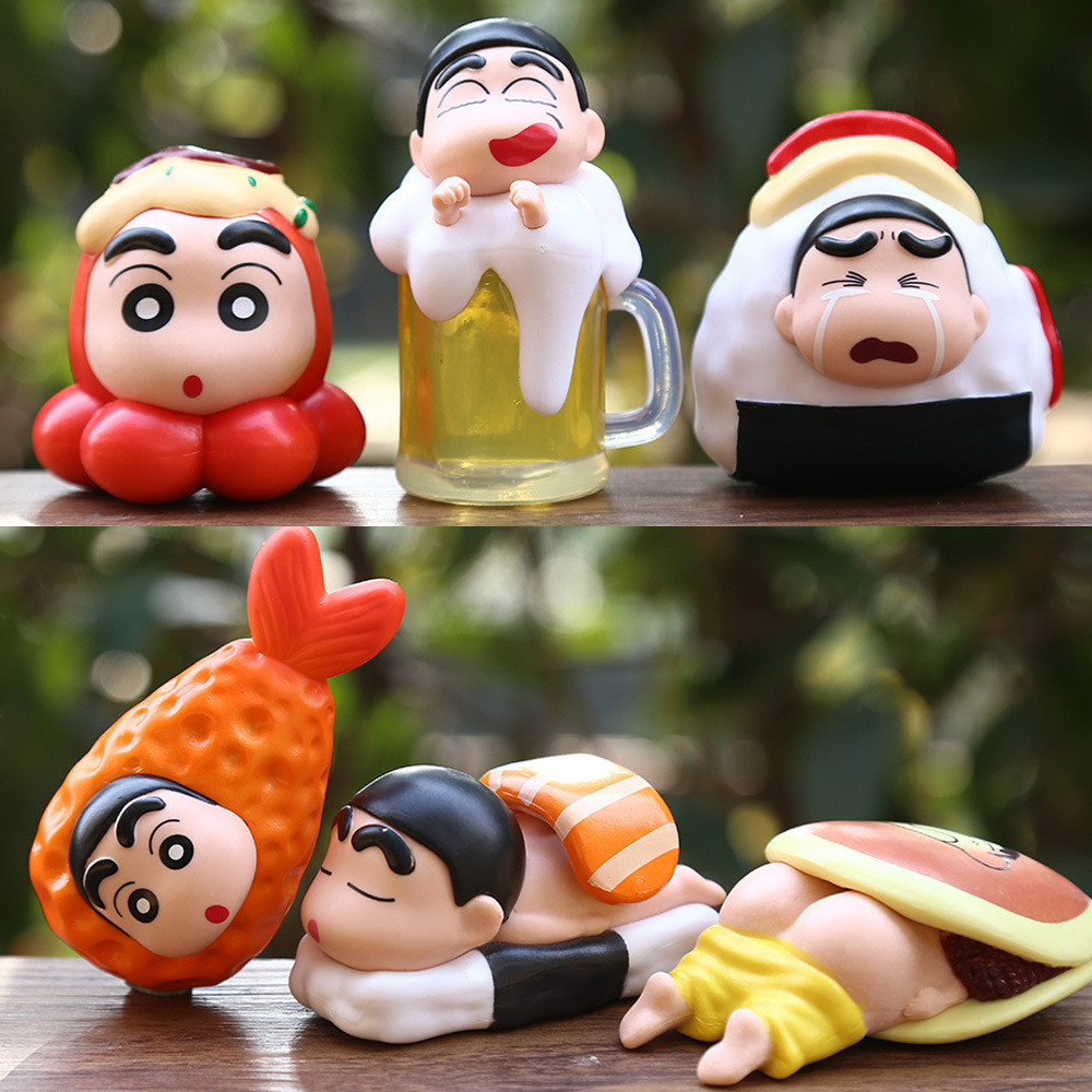 สินค้าใหม่ Candy ของเล่น OCS Shin-Chan ตุ๊กตาตุ๊กตาสร้างสรรค์ซูชิ Burger การสร้างแบบจําลองอินเทรนด์ข