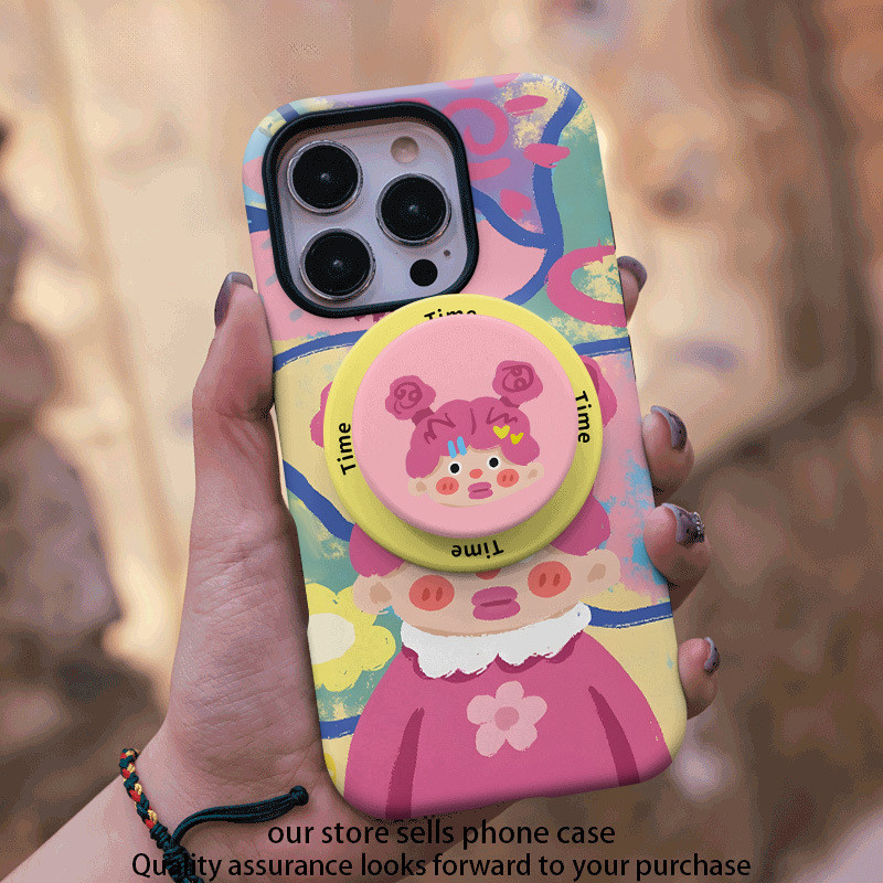 ศิลปะสาวการ์ตูนฟิล์ม ทีพียู 2-ใน-1 เคลือบเคสโทรศัพท์แม่เหล็กสําหรับ ไอโฟน 17/16/15/14/13 กันกระแทกกันฝุ่นฝาครอบป้องกัน