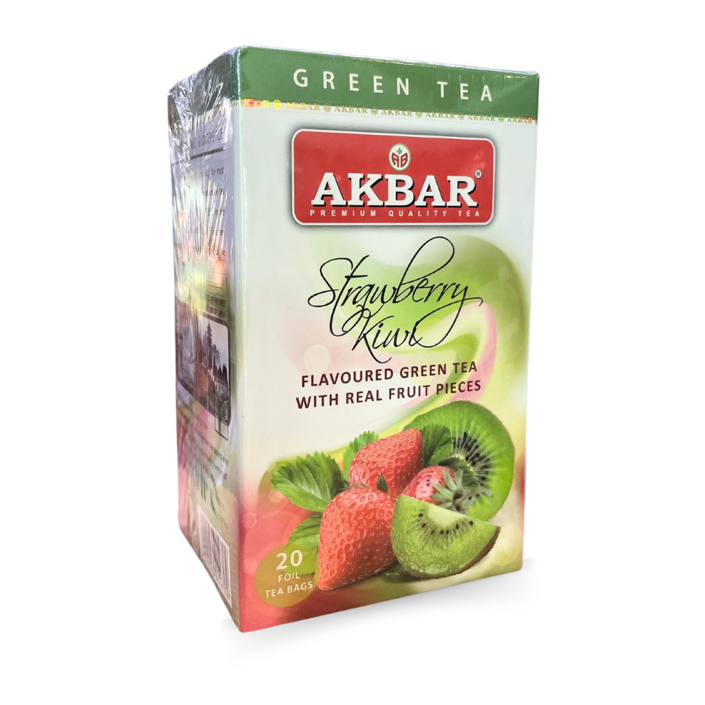 อัคบาร์ ชาเขียวสตรอว์เบอร์รี กีวี ขนาด 2 กรัม/ซอง, 20 ซอง/กล่อง AKBAR GREEN TEA STRAWBERY KIWI