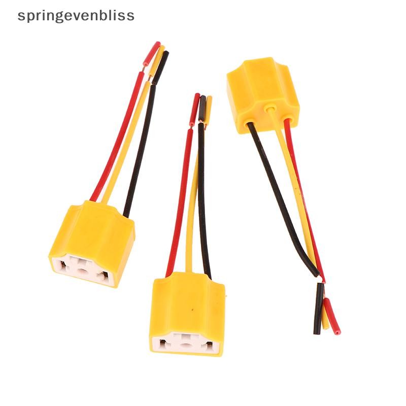 Springevenbliss 5 ชิ้นไฟหน้ารถเซรามิค SOCKET Connector H4 ปลั๊กเซรามิคความต้านทานความร้อนไฟหน้าสายไฟ